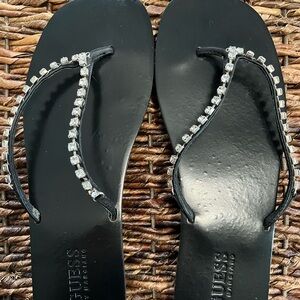 Guess by Marciano Black Sandals with Gems Y2K